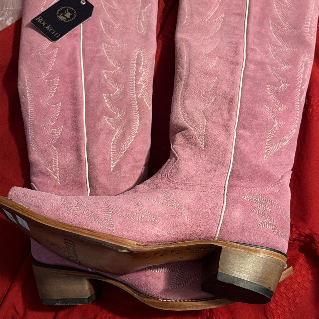 Rocktan Pink Heeled Boots For Women